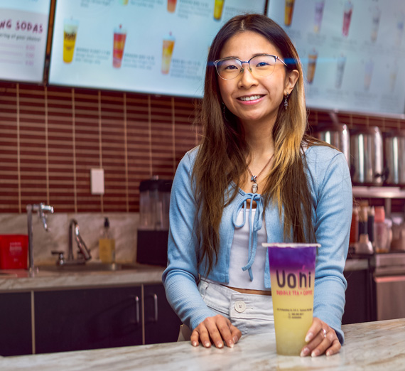 Gonzaga senior, Kellie Tran, owner of Uoni Bubble Tea & Coffee.